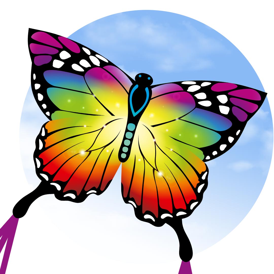 Ecoline: Butterfly Kite Rainbow 120 cm