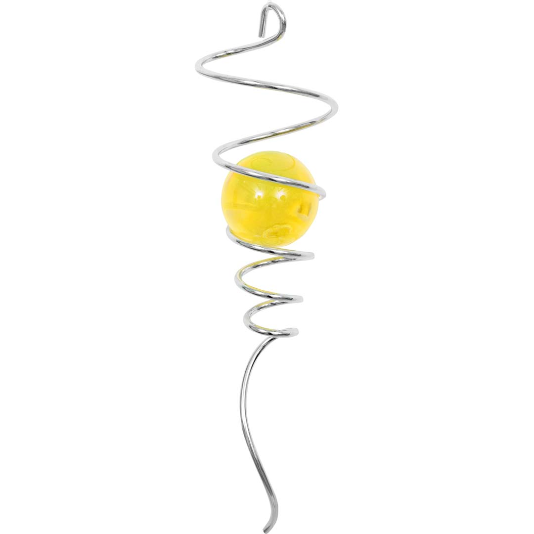 Kinetic Art: Metal Hanging Wind Spinner Accessory: Crystal Twist 27 cm (yellow)