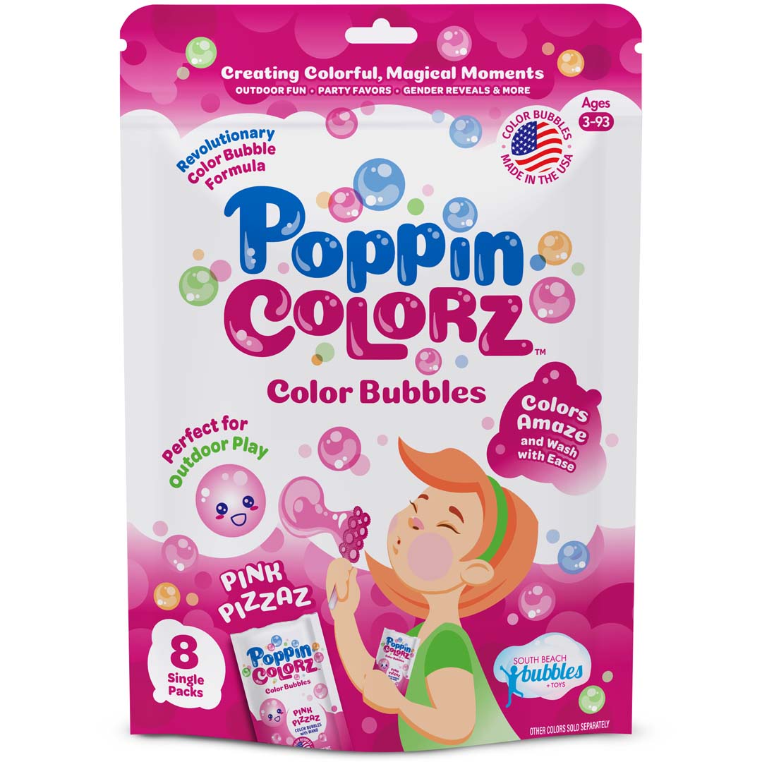South Beach Bubbles: PoppinColorz Party Packs - farbige Seifenblasen (Pink)